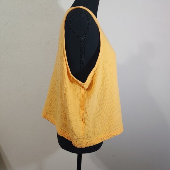 A.n.a. Cropped Tank Tops Cotton Double Gauze and Cotton/Linen Blend Set of 2 - Picture 8 of 12